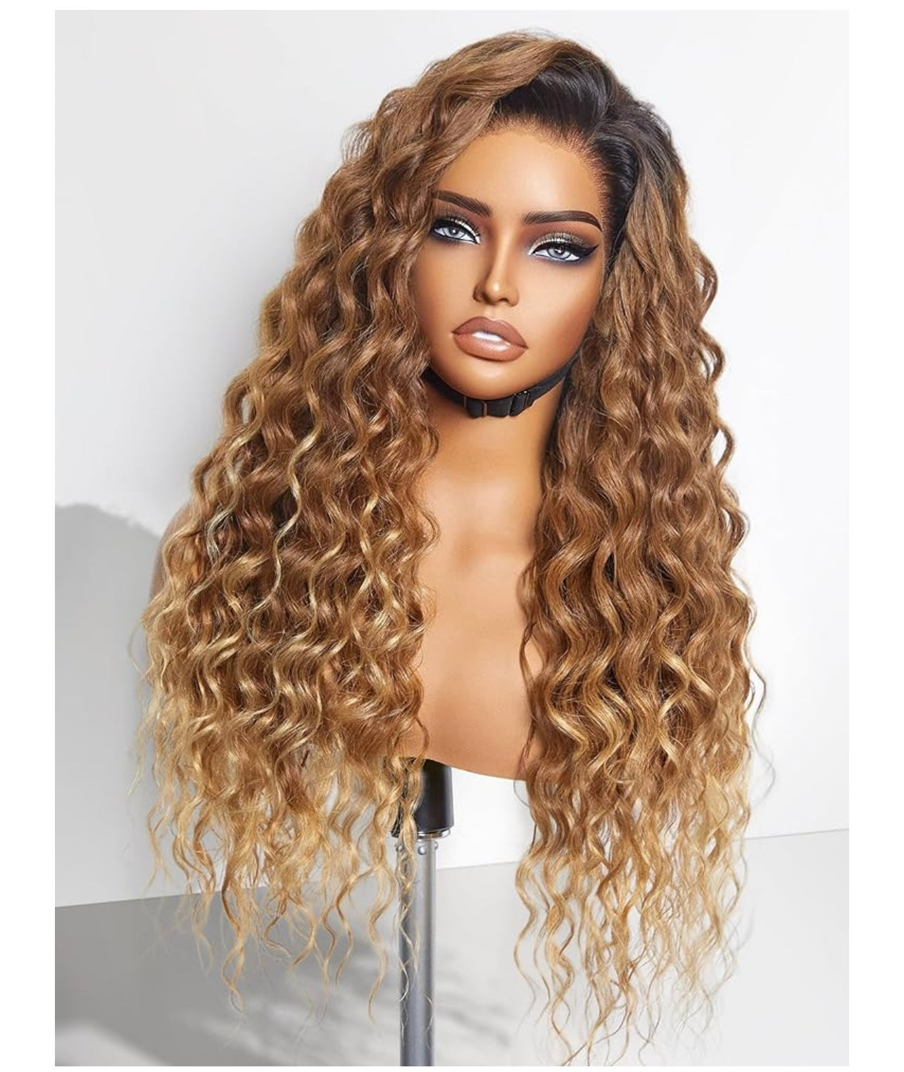 Sun-kissed Ombre Blonde Water Wave Glueless Free Part13x4 Lace Front Wig Human Hair
