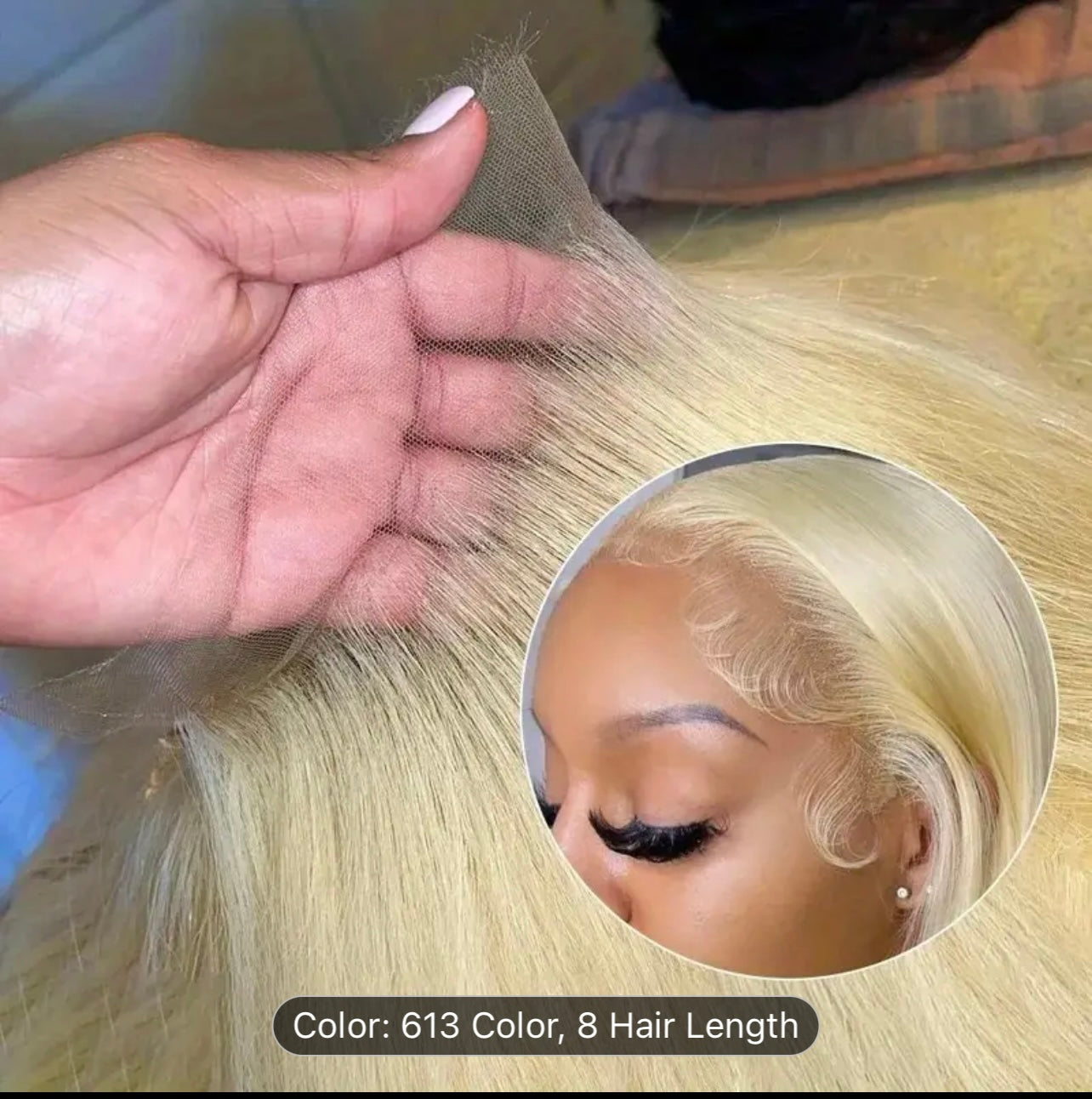 613 13x6 Lace Front Wig Human Hair Transparent Lace 28 Inch Straight Blonde Full Lace Front Wigs Human Hair 613 HD Lace Frontal Wig 200% Density Can Be Dyed