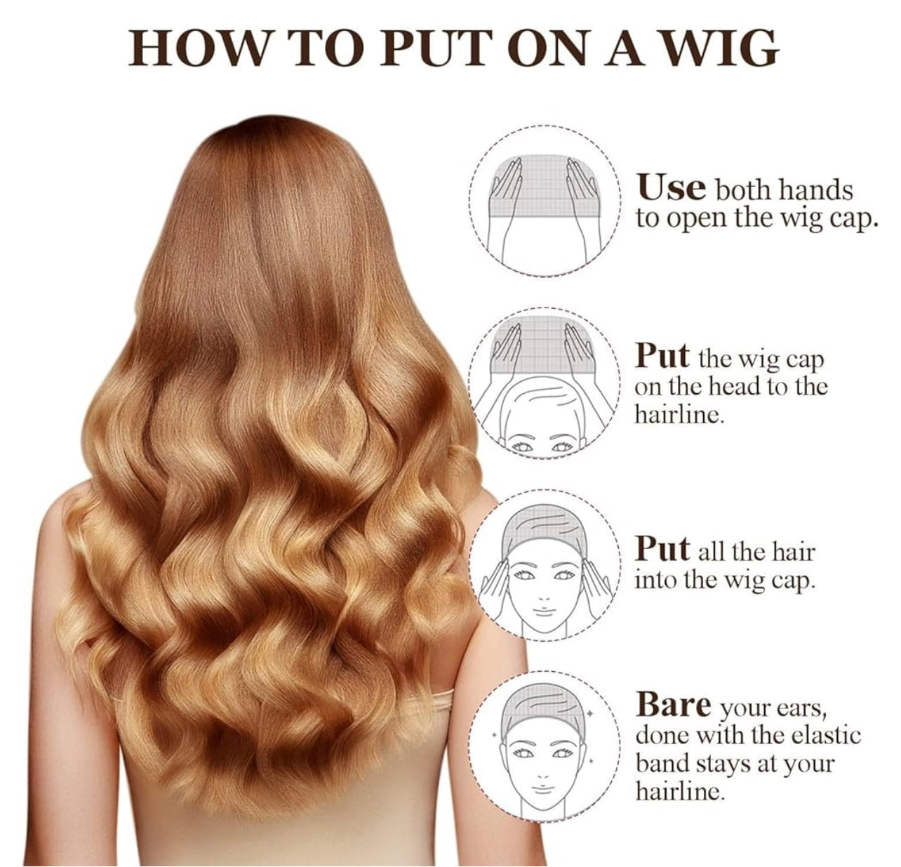 MORGLES Wig Caps, 20pcs Stocking Stretchy Nylon Nude Wig Caps For Women Man-Light Brown