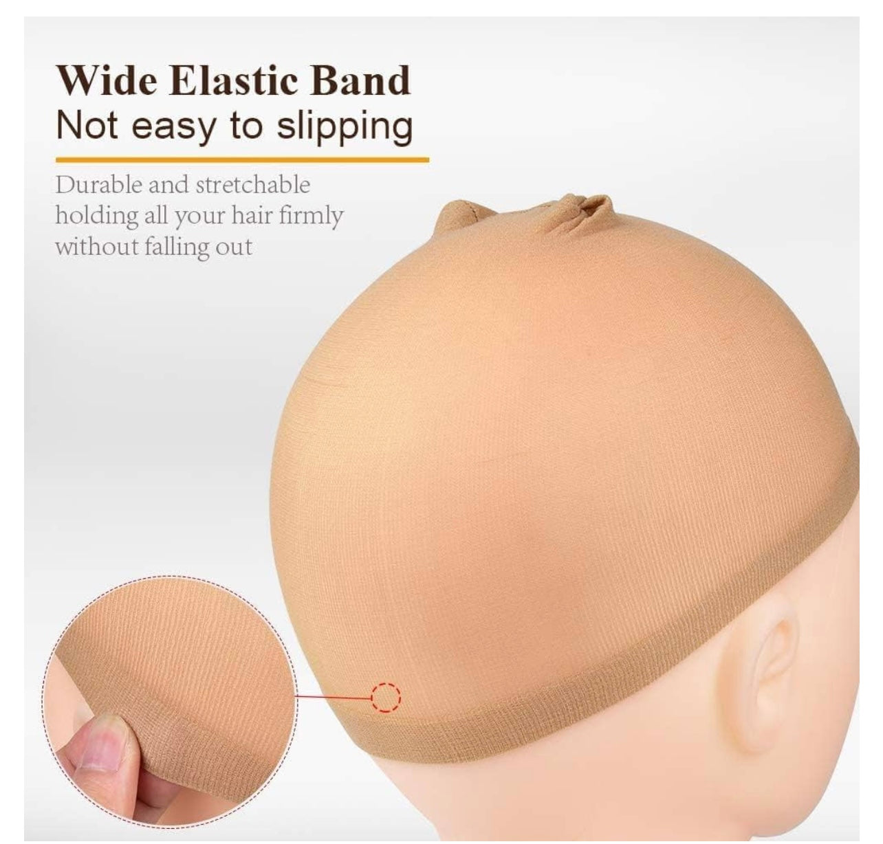MORGLES Wig Caps, 20pcs Stocking Stretchy Nylon Nude Wig Caps For Women Man-Light Brown