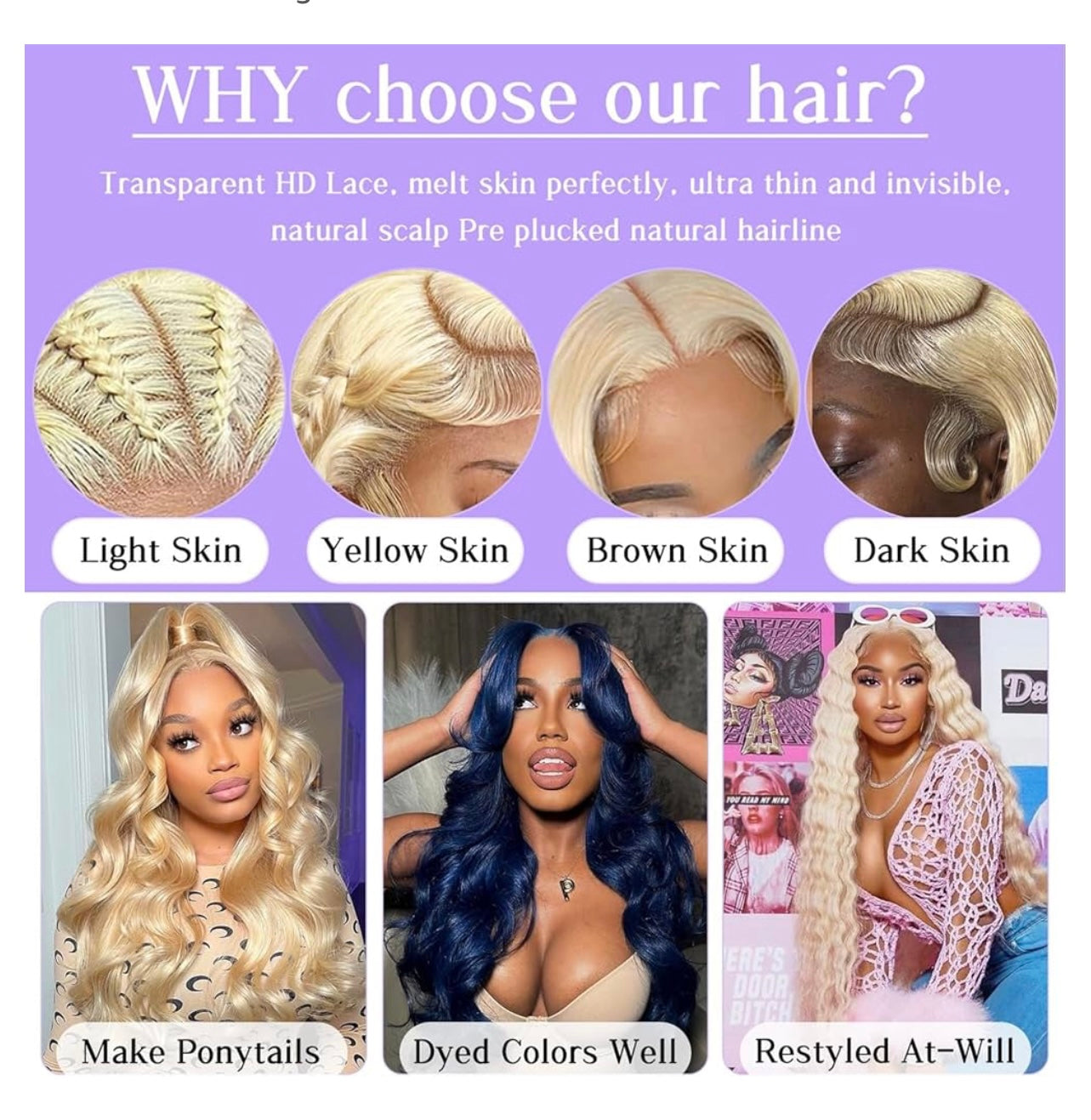 613 Blonde Lace Front Wigs Human Hair 13x4 180% Density Straight Lace Frontal Wig Human Hair Pre Plucked With Baby Hair HD Lace Front Wigs Human Hair For Women 26 Inch