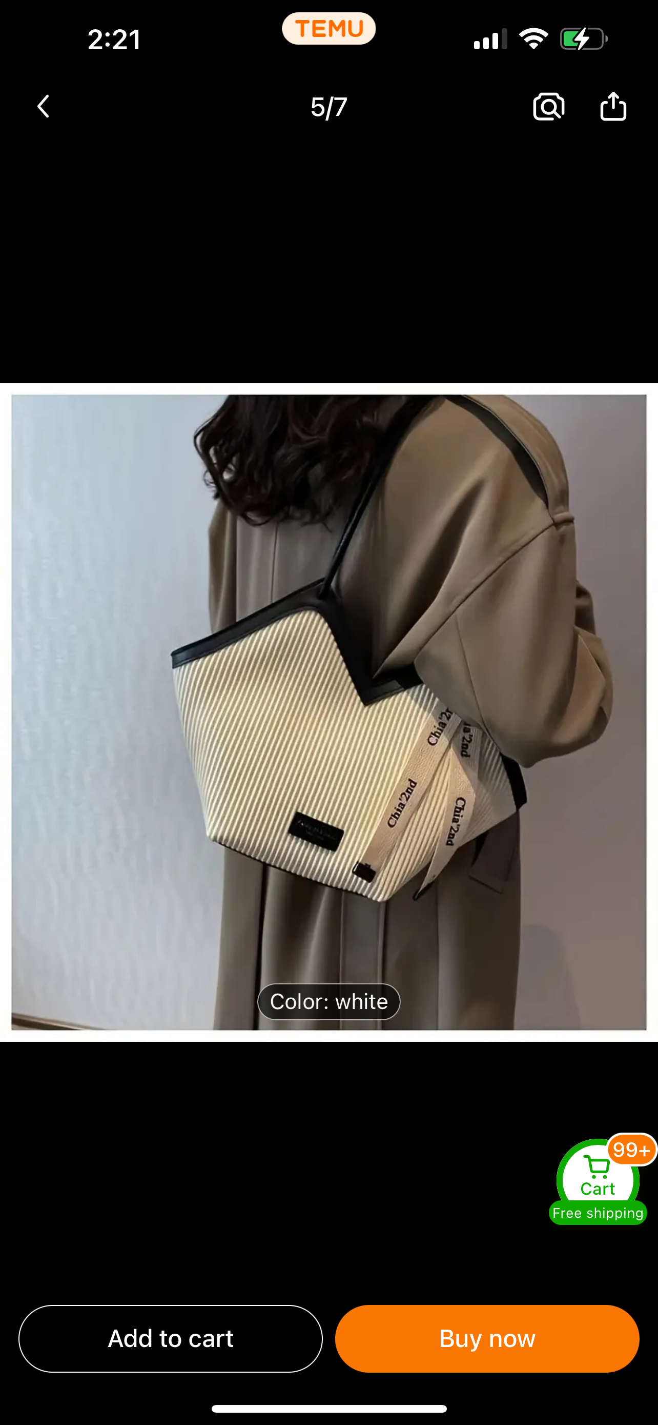 1pc White Striped Beach-Inspired Shoulder Bag - Large Capacity Summer Fashion Handbag for Women, Seaside Holiday Tote with Stylish Design
