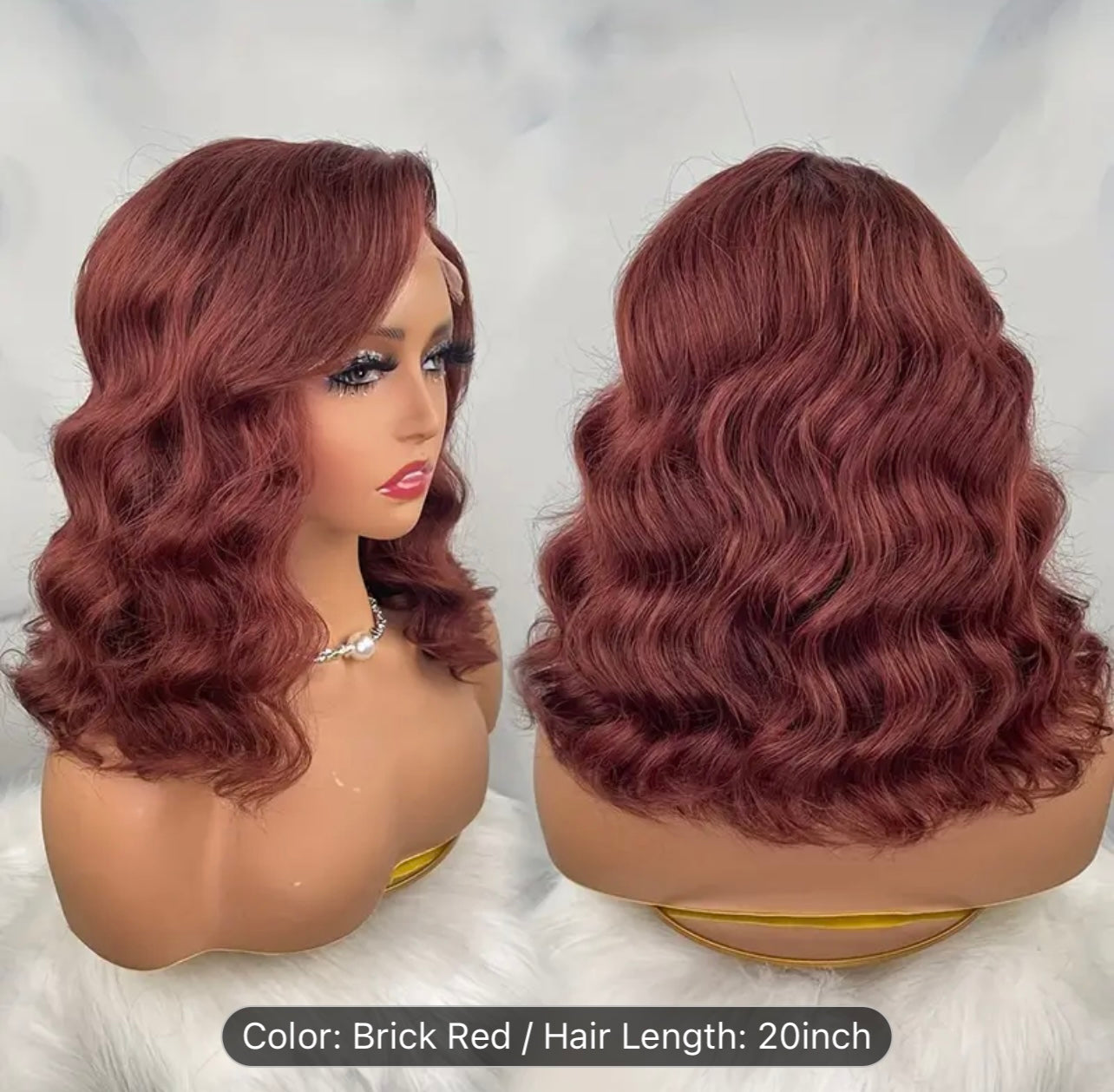 180% Density Virgin Hair Short Bob Wig - Lace Wigs with Reddish Brown Body Wave, HD Transparent 13x4 Lace Front, Pre-Plucked, Natural Wave, Baby Hair for Women