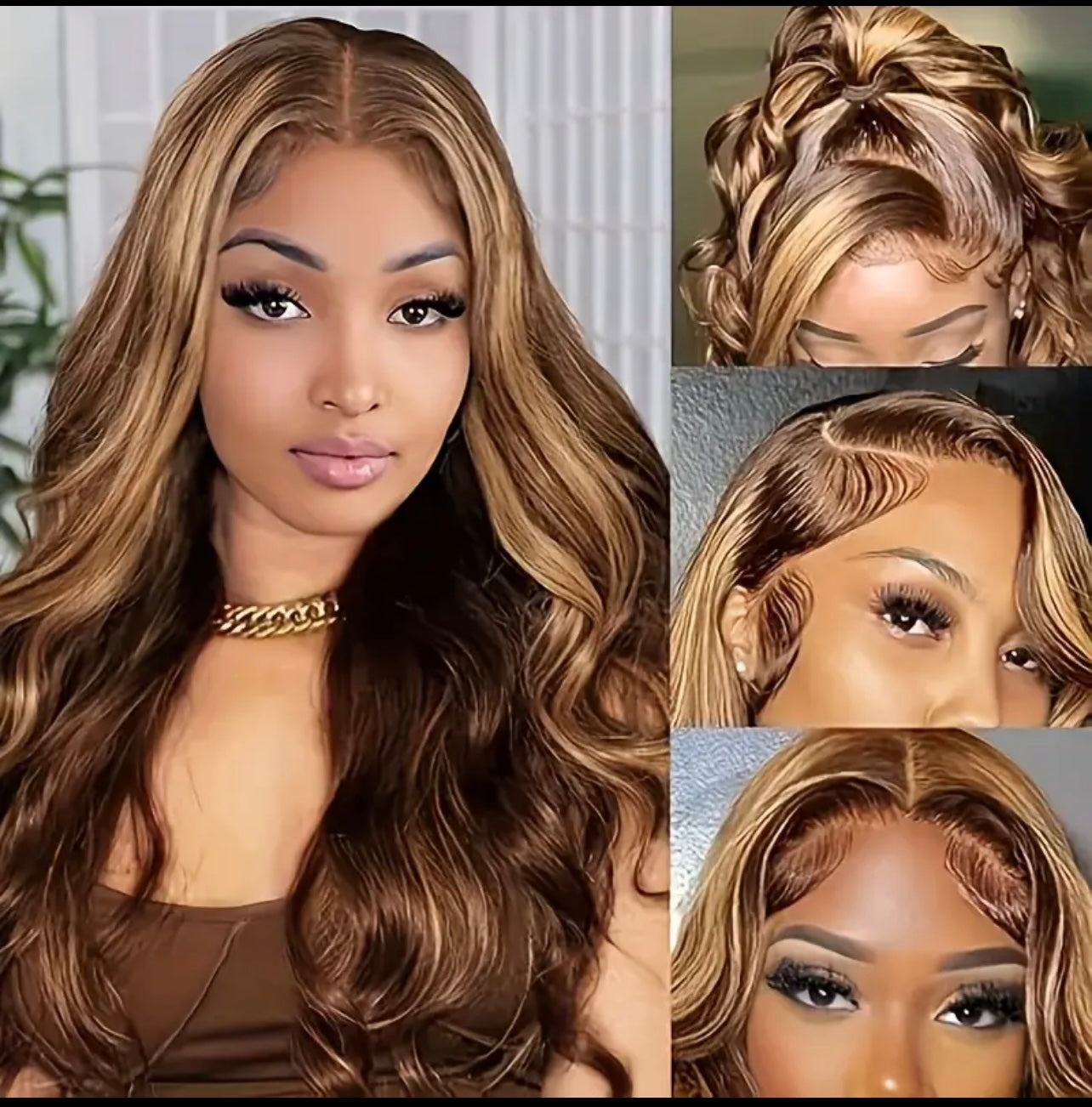 Highlight Body Wave Lace Frontal Wigs Human Hair 13x4 HD Lace Front Human Hair Wigs For Women Glueless Wigs Human Hair Pre Plucked With Baby Hair 150% Density