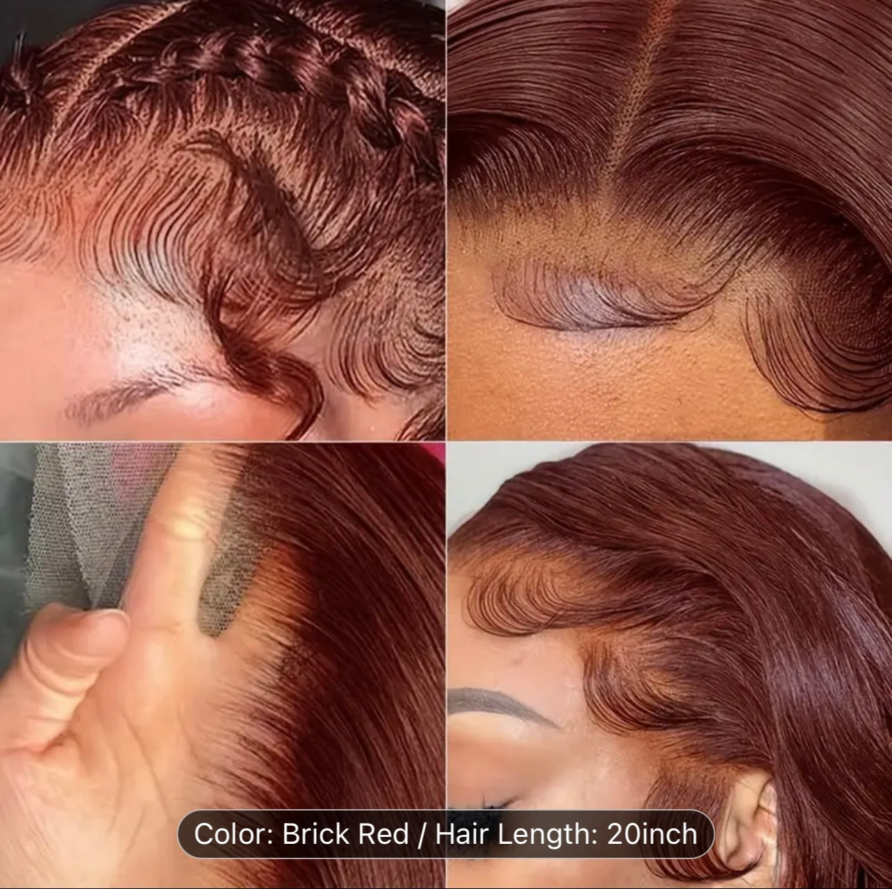 180% Density Virgin Hair Short Bob Wig - Lace Wigs with Reddish Brown Body Wave, HD Transparent 13x4 Lace Front, Pre-Plucked, Natural Wave, Baby Hair for Women