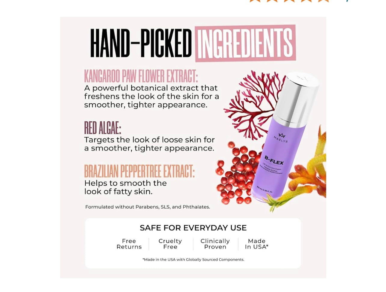 MAËLYS B FLEX Lift and Firm Arm Cream - for Tighter and Firmer Looking Arms to Reduce the Appearance of Loose and Crepey Skin
