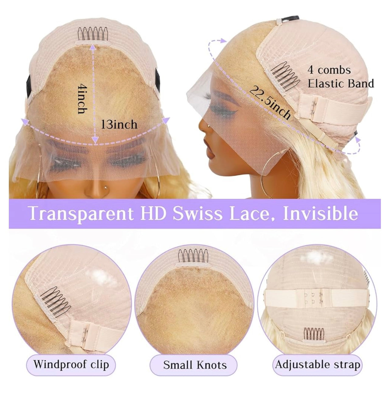 613 Blonde Lace Front Wigs Human Hair 13x4 180% Density Straight Lace Frontal Wig Human Hair Pre Plucked With Baby Hair HD Lace Front Wigs Human Hair For Women 26 Inch