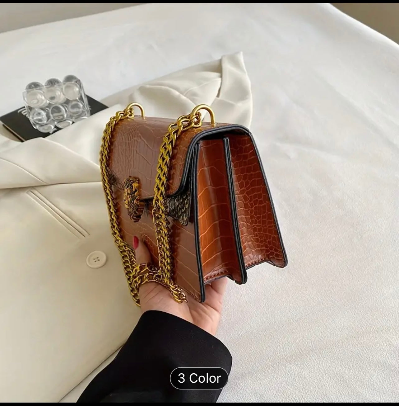 Mini Square Shoulder Bag - Classic Niche Design, Trendy Flap Lion Button Decor, Chain Strap, All-Match Stylish Accessory for Women - Perfect for Daily Use, Work, School, Travel, and Outdoor Activities