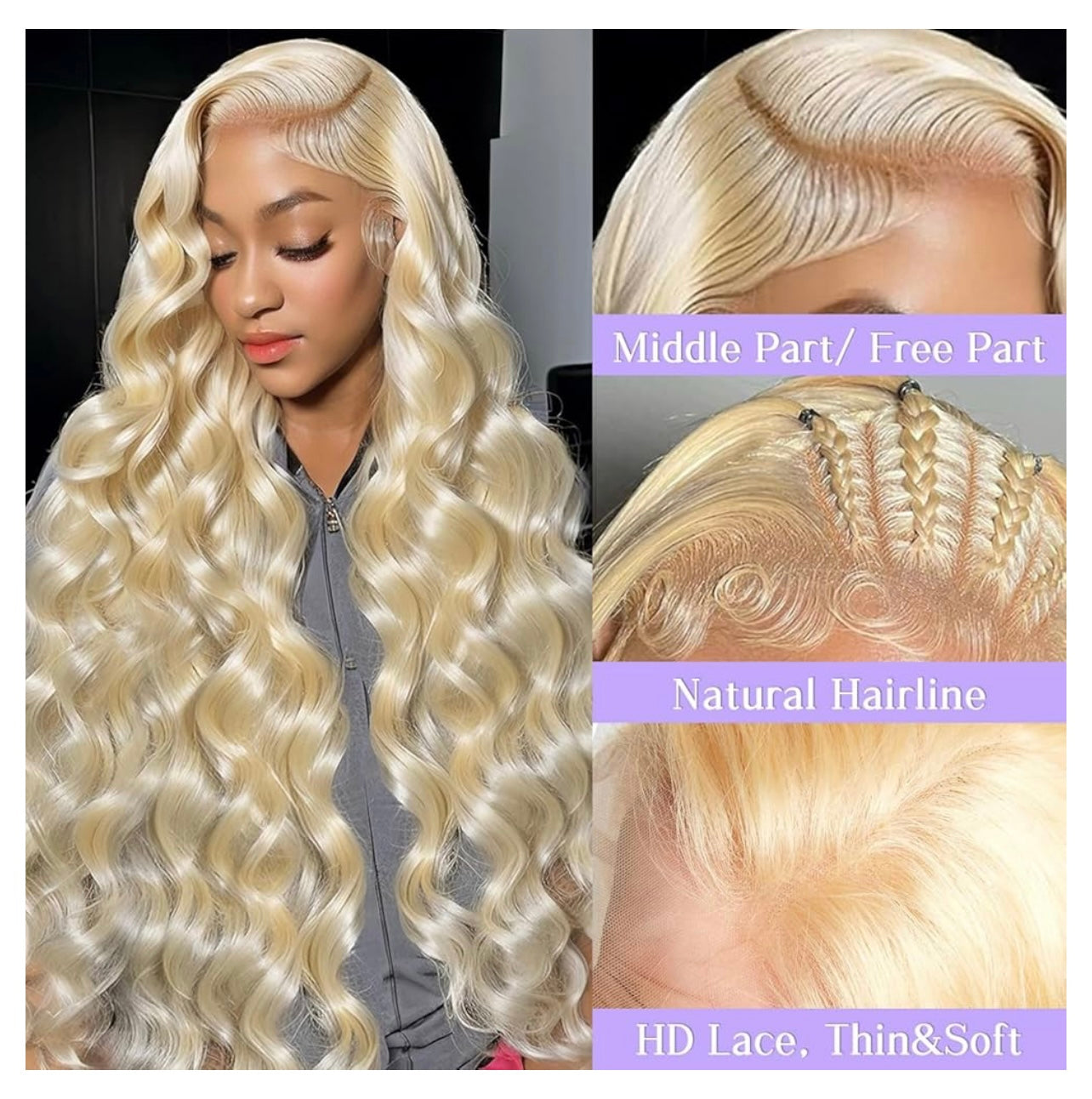 613 Blonde Lace Front Wigs Human Hair 13x4 180% Density Straight Lace Frontal Wig Human Hair Pre Plucked With Baby Hair HD Lace Front Wigs Human Hair For Women 26 Inch