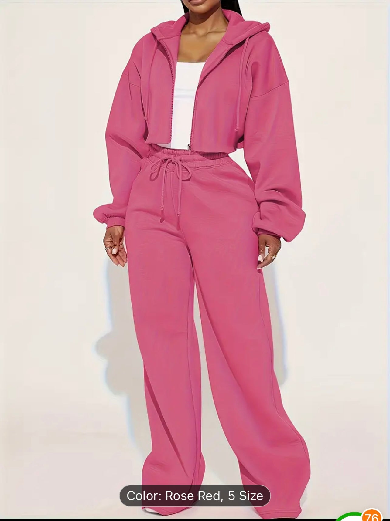 Women'S Pink Zip-Up Hoodie and Sweatpants Set - Casual Long Sleeve Sweatshirt
