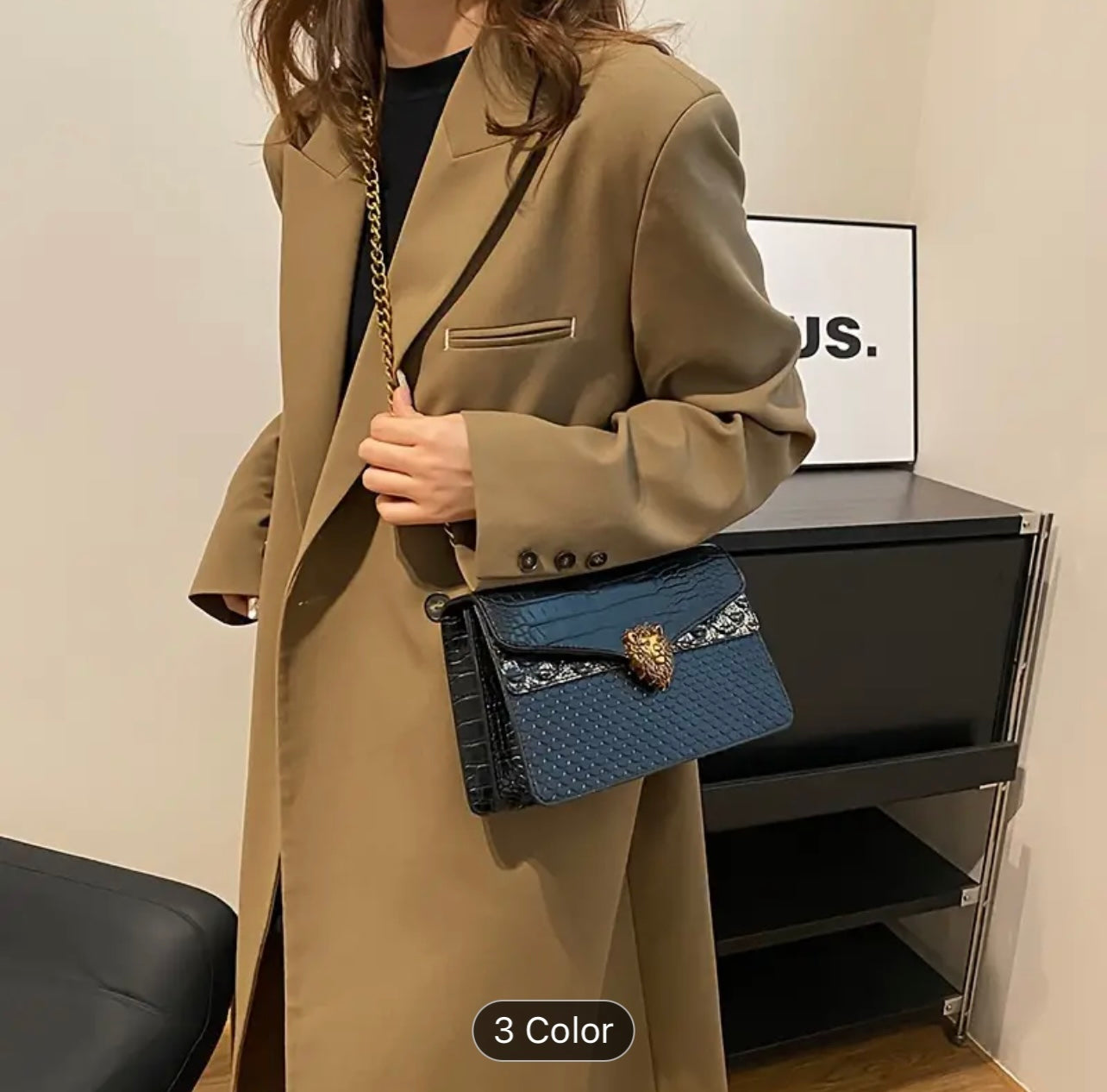 Mini Square Shoulder Bag - Classic Niche Design, Trendy Flap Lion Button Decor, Chain Strap, All-Match Stylish Accessory for Women - Perfect for Daily Use, Work, School, Travel, and Outdoor Activities