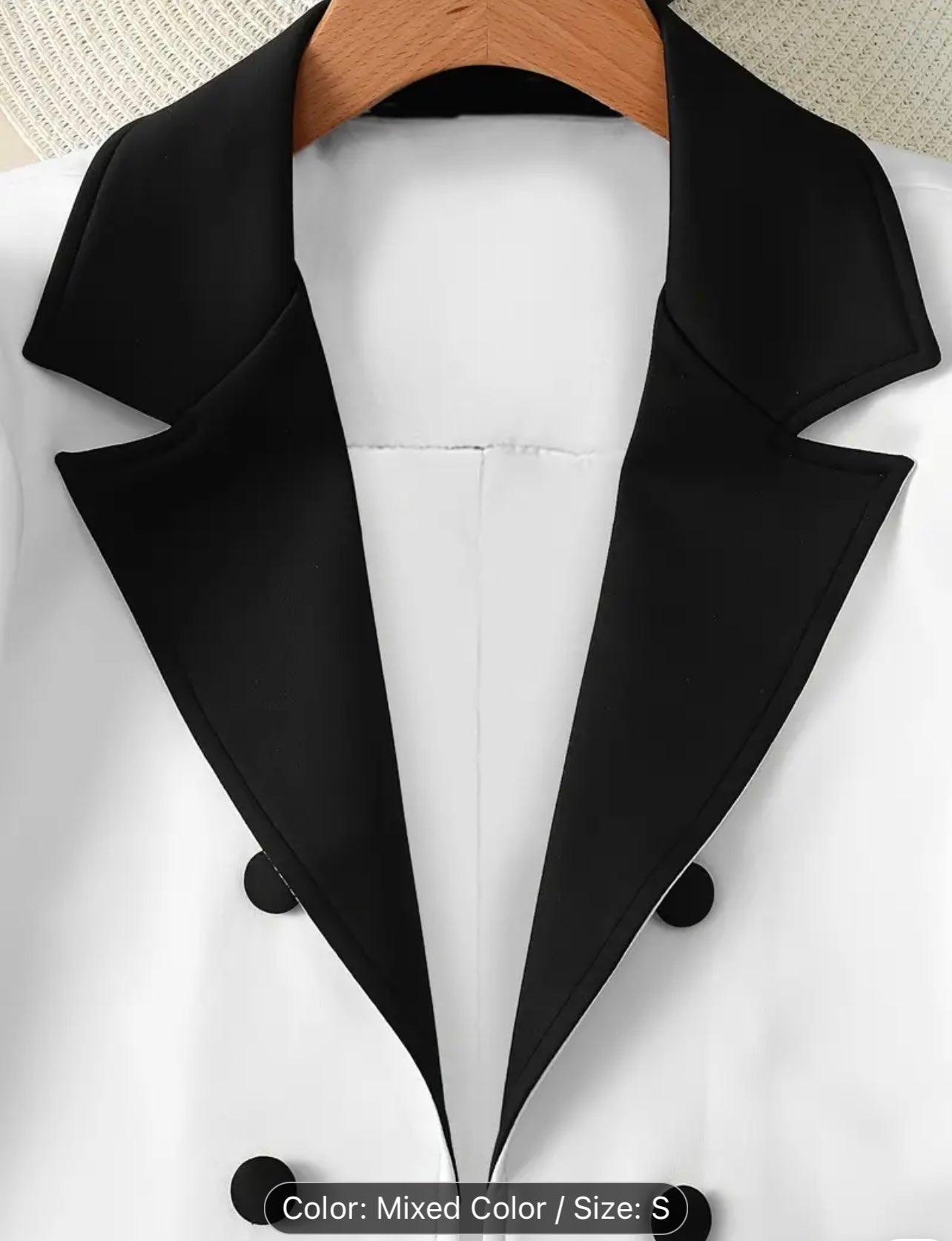 Two-Piece Suit Set - Elegant Lapel Collar Double Breasted Blazer & Bodycon Skirt Outfit - Polyester Mid Elasticity Knit Fabric, Solid Color, No Printing, All Seasons, Elegant Style